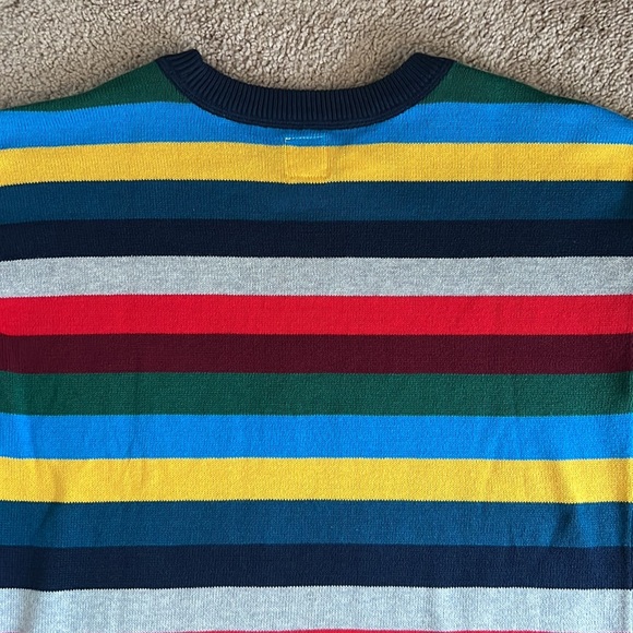 Gap Kids Striped Multi Color Crewneck Sweater Red Blue Yellow Youth Sz XL (12) - Picture 5 of 13